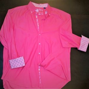 Robert Graham Pink Designer Long Sleeve Shirt